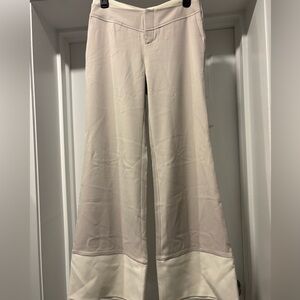 Commense Wide-Leg Low-Waist Pants with Colorblock Hem